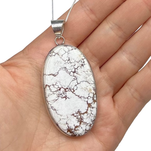 Jewelry - Wild Horse Pendant Necklace Sterling Silver 925 Western Boho Chunky Oval Stone